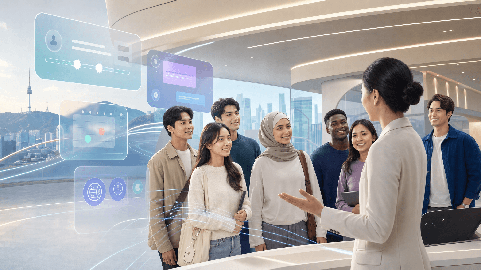 Diverse foreign residents receiving multilingual support in Korea